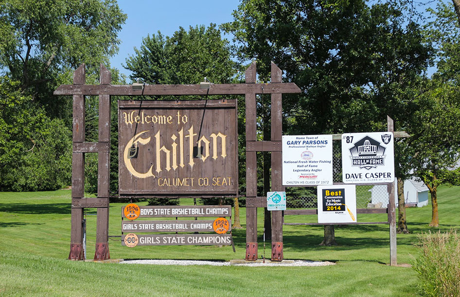 Chilton Wisconsin welcome sign at Klinkner Park