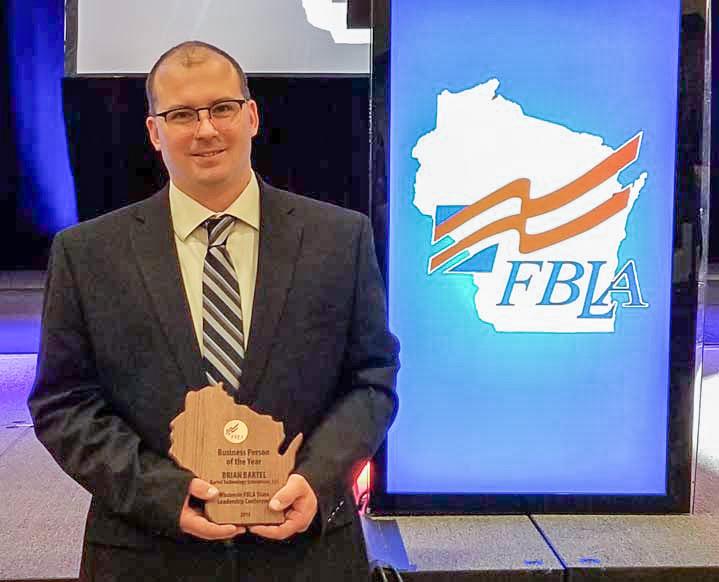 Aug 22 2019 Brian Bartel Awarded Wisconsin FBLA Business Person of the Year