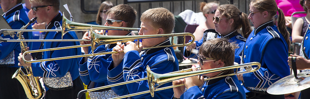 Chilton High School Band marching in the annual Father's Day Parade